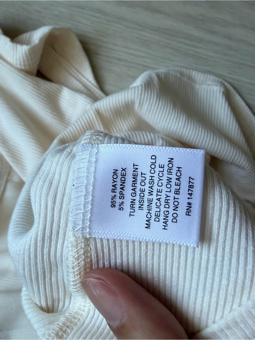 The Line by K Off-White One-Shoulder Ribbed Tank Top - Picture 6 of 6